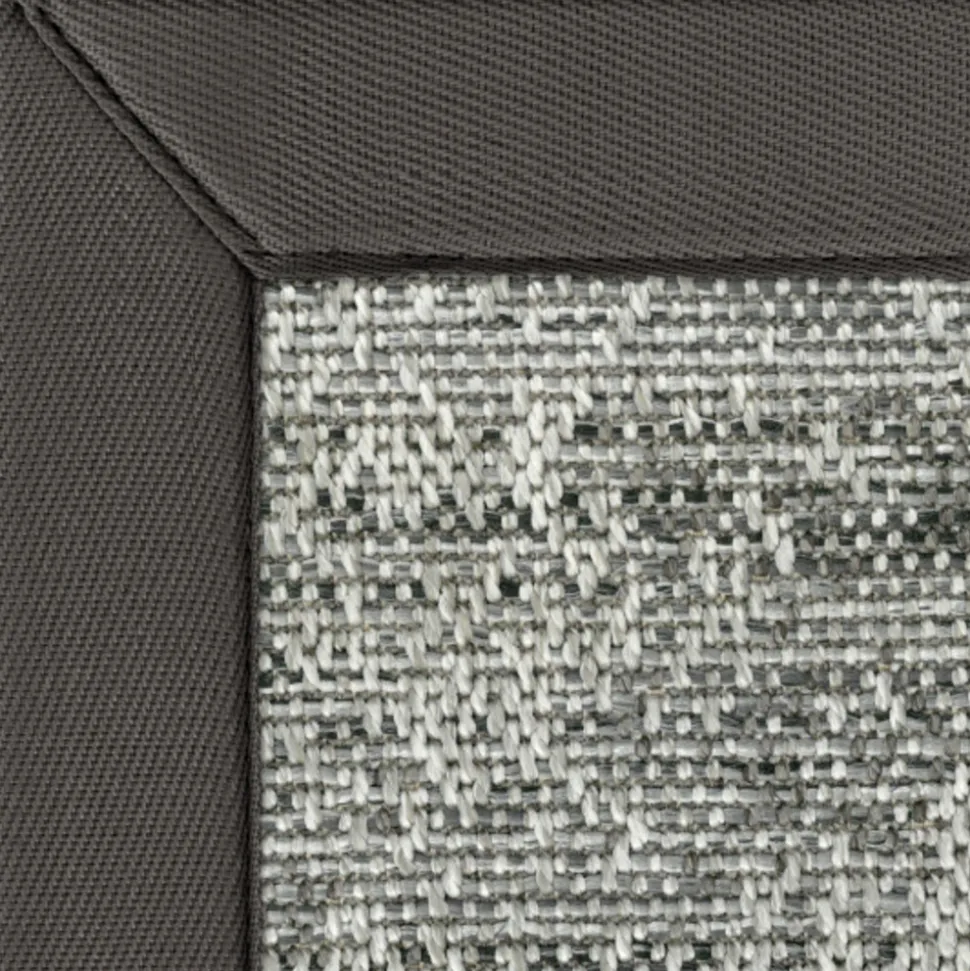 DÉCOWEB - Tapis intérieur / extérieur jambi - nuances gris minéral - ganse anthracite - 140 x 200 cm