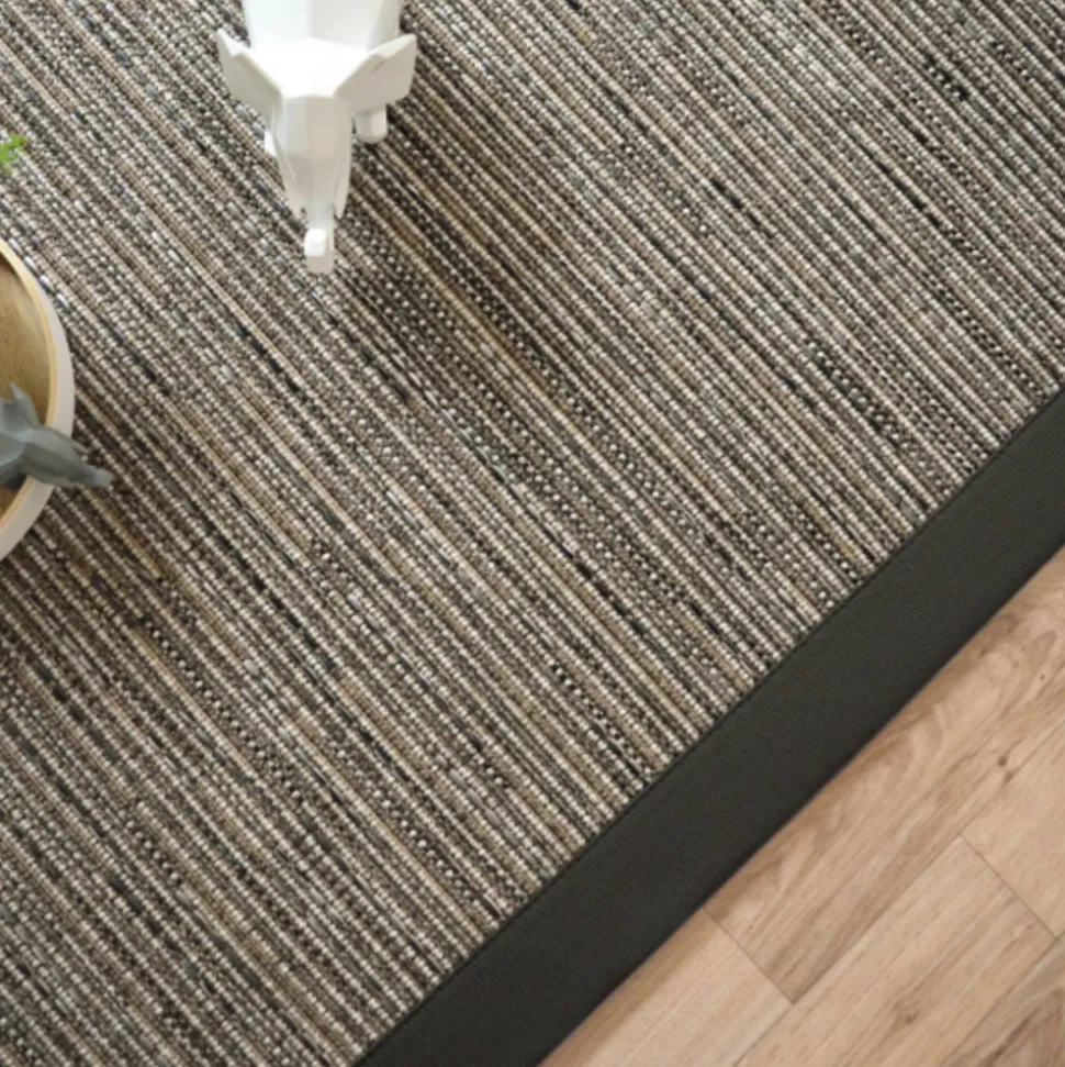 DÉCOWEB - Tapis intérieur / extérieur - bornéo silver - ganse polypropylène anthracite - 160 x 230 cm