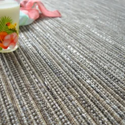 DÉCOWEB - Tapis intérieur / extérieur - bornéo silver - ganse polypropylène anthracite - 160 x 230 cm