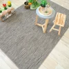 DÉCOWEB - Tapis intérieur / extérieur en tissé plat - bornéo silver - galon couleur lin - 250 x 350 cm