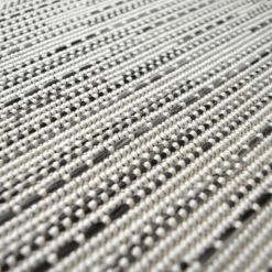 DÉCOWEB - Tapis intérieur / extérieur - bornéo blanc - ganse noire - 120 x 170 cm