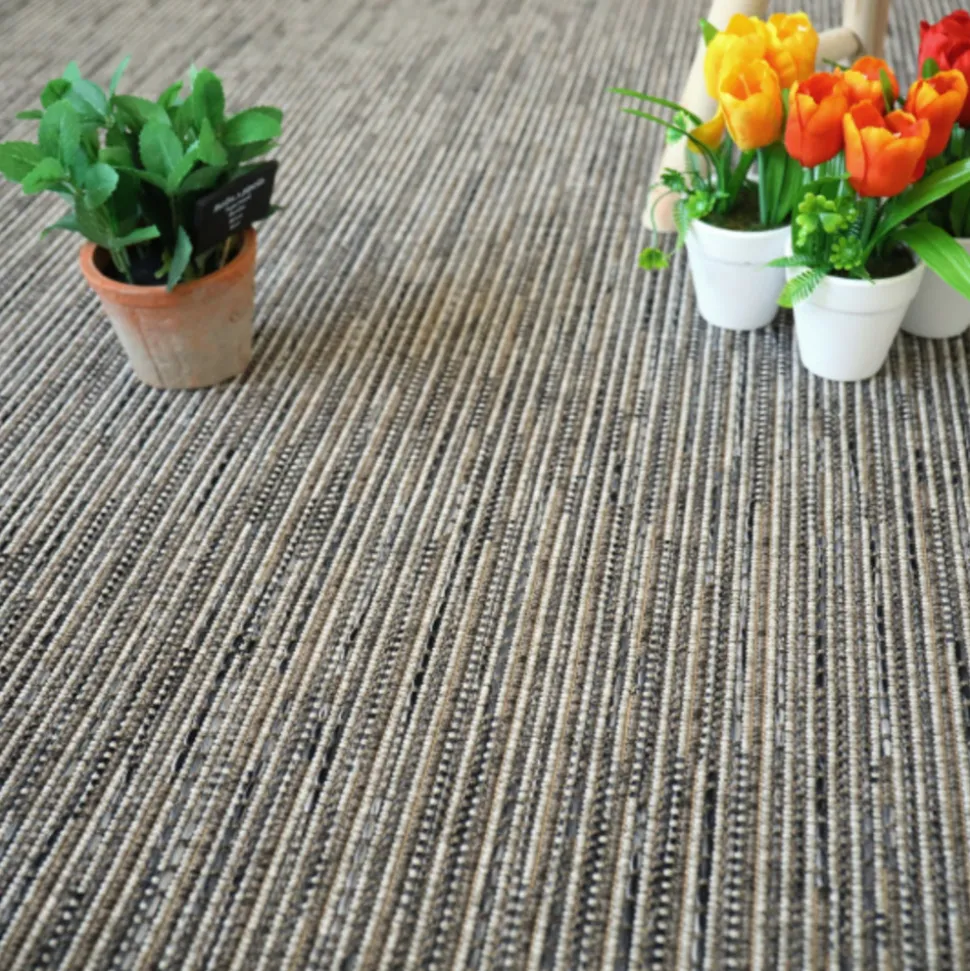 DÉCOWEB - Tapis intérieur / extérieur - bornéo silver - ganse polypropylène anthracite - 80 x 150 cm