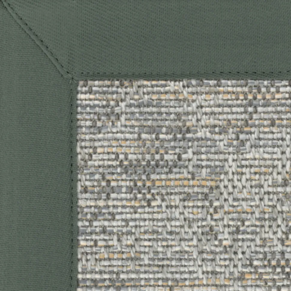 DÉCOWEB - Tapis intérieur / extérieur jambi - nuances gris perle - ganse grise - 120 x 170 cm