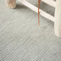 DÉCOWEB - Tapis intérieur / extérieur nusa - blanc craie - ganse marron glacé - 200 x 290 cm