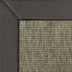 DÉCOWEB - Tapis intérieur / extérieur nusa - écorce - ganse anthracite - 200 x 200 cm