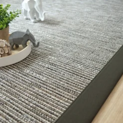 DÉCOWEB - Tapis intérieur / extérieur - bornéo silver - ganse polypropylène anthracite - 200 x 290 cm