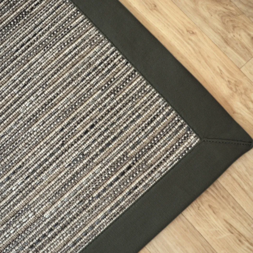 DÉCOWEB - Tapis intérieur / extérieur - bornéo silver - ganse polypropylène anthracite - 200 x 290 cm