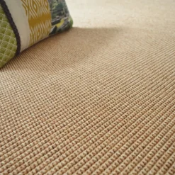 DÉCOWEB - Tapis intérieur / extérieur en tissé plat - lombok naturel - ganse caramel - 80 x 150 cm