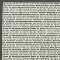 DÉCOWEB - Tapis intérieur / extérieur timika - blanc craie - galon noir - 250 x 350 cm