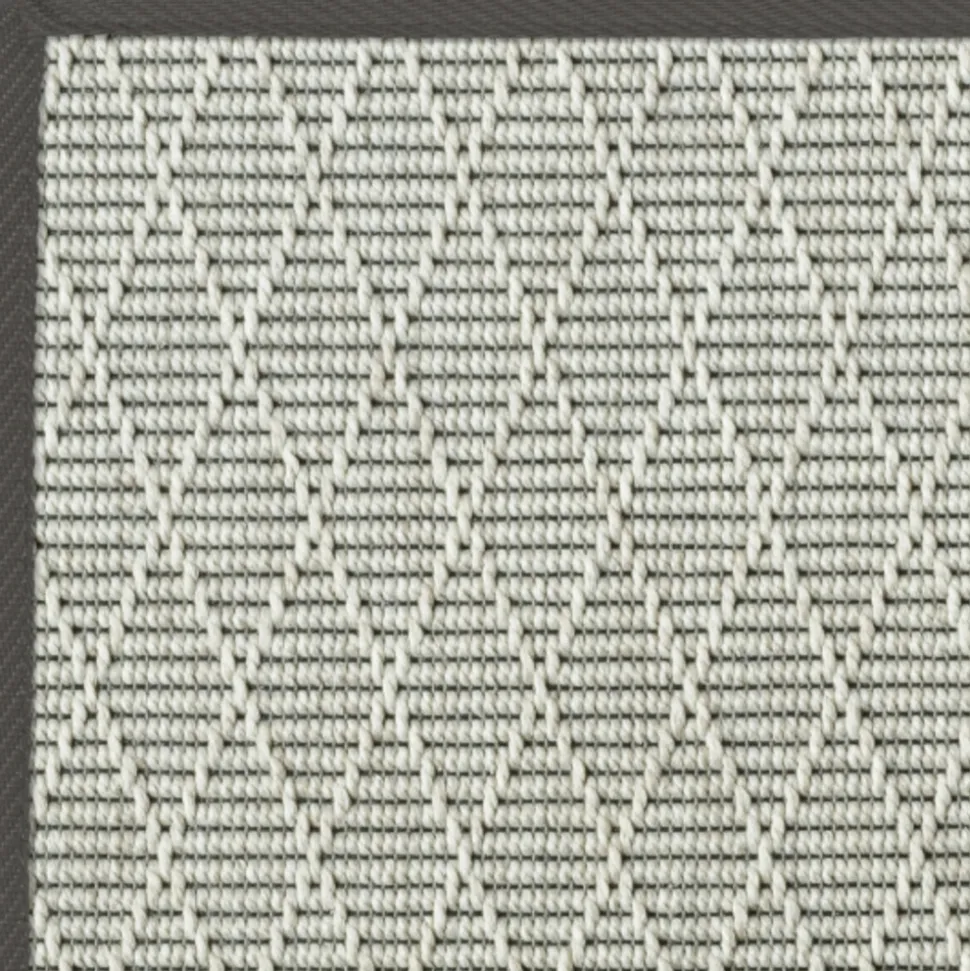 DÉCOWEB - Tapis intérieur / extérieur timika - blanc craie - galon noir - 250 x 350 cm