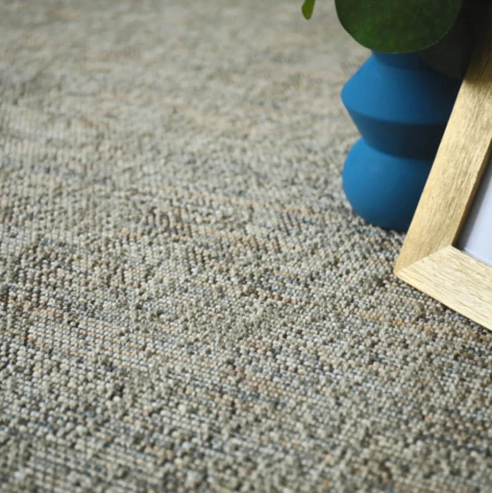 DÉCOWEB - Tapis intérieur / extérieur jambi - nuances gris perle - ganse grise - 200 x 290 cm