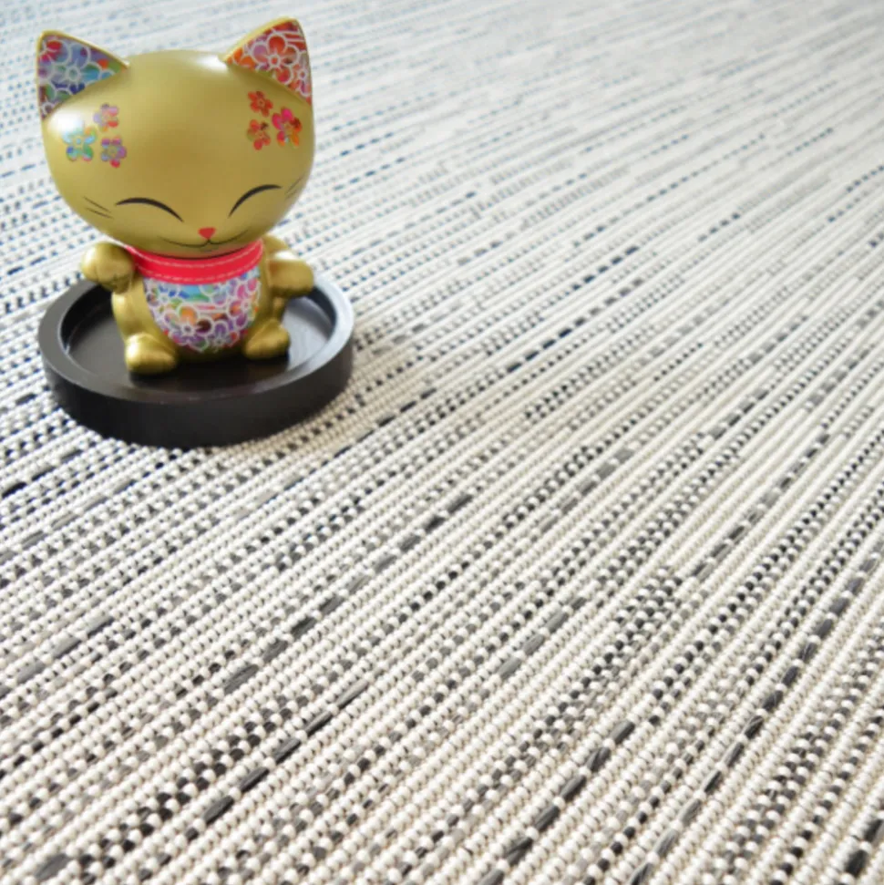 DÉCOWEB - Tapis intérieur / extérieur - bornéo blanc - ganse anthracite - 200 x 290 cm