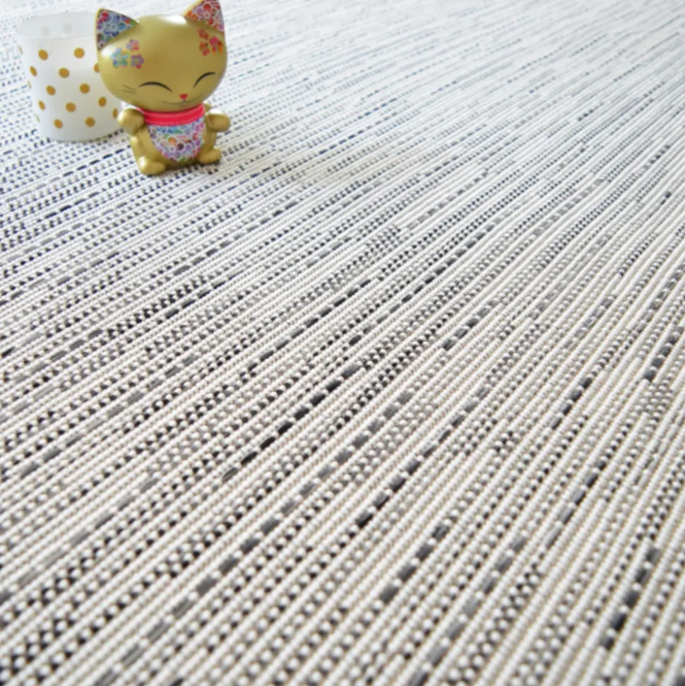 DÉCOWEB - Tapis intérieur / extérieur - bornéo blanc - ganse anthracite - 200 x 290 cm