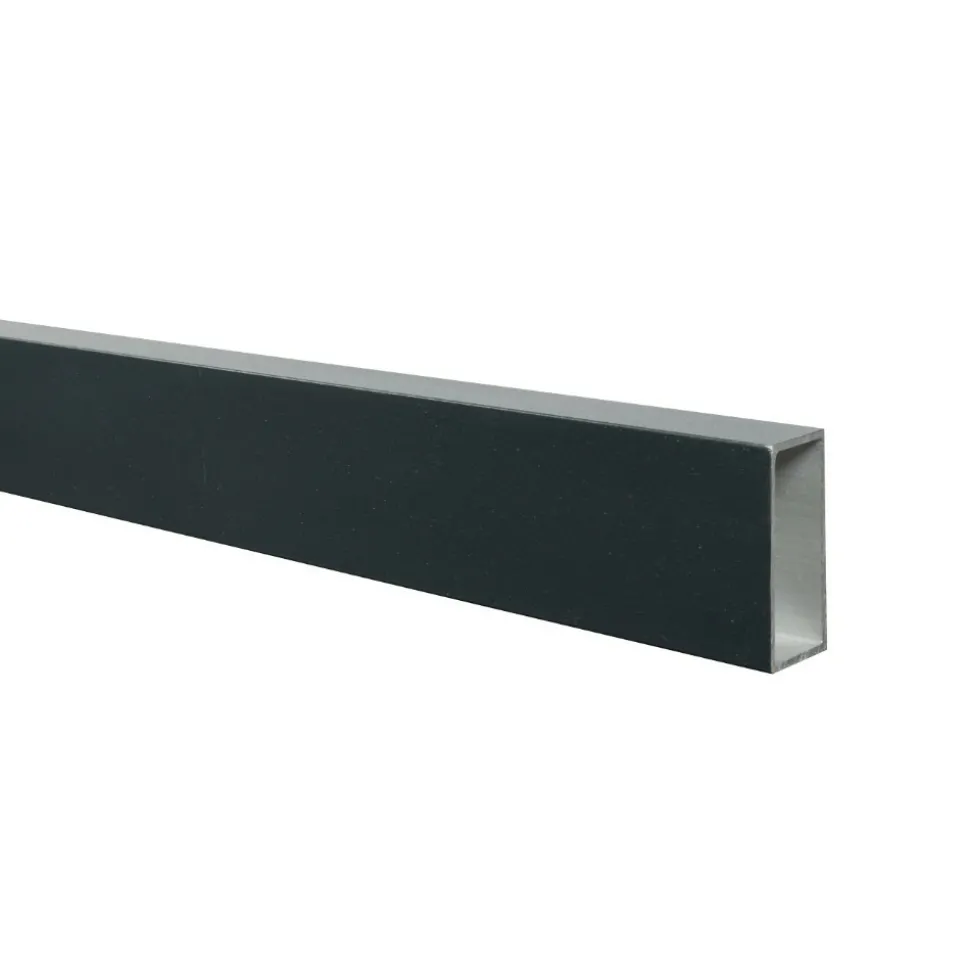 DECKLINEA - Kit clôture ajourée aluminium olinda anthracite 16,5x1,8m poteaux sur platines - dimension des lames : 21x45x1780 mm