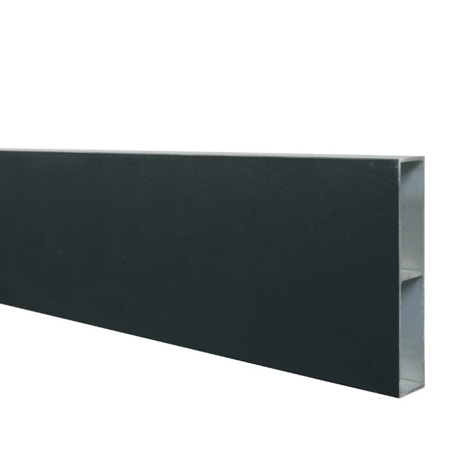 DECKLINEA - Kit clôture aluminium ajourée sur muret olinda anthracite 5,5x1,8m - lames ajourées 21x100x1780 mm - brise vue - palissade