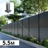 DECKLINEA - Kit clôture aluminium bahia & cruz ardoise 5,5x1,8m - aluminium et bois composite - poteaux sur platines gris - occultation