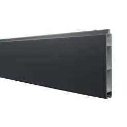 DECKLINEA - Kit clôture aluminium bahia & cruz ardoise 18,33x1,8m - aluminium et bois composite - poteaux sur platines gris - occultation