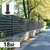 DECKLINEA - Kit clôture aluminium ajourée sur muret olinda anthracite 18,33x1,8m - lames ajourées 21x100x1780 mm - brise vue - palissade