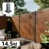 DECKLINEA - Kit clôture composite cruz teck 14,5x1,8m - bois composite & aluminium - poteaux sur platines gris - brise vue - palissade