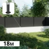 DECKLINEA - Kit clôture composite sur muret rio anthracite 18x1,8m - bois composite & aluminium - poteaux sur platines noir - brise vue