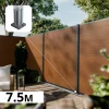 DECKLINEA - Kit clôture composite cruz teck 7,5x1,8m - bois composite & aluminium - poteaux sur platines gris - brise vue - palissade