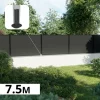 DECKLINEA - Kit clôture composite sur muret rio anthracite 7,5x1,8m - bois composite & aluminium - poteaux sur platines noir - brise vue