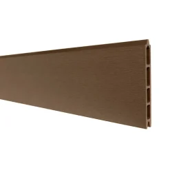 DECKLINEA - Kit clôture composite sur muret rio bronze 16,5x1,8m - bois composite & aluminium - poteaux sur platines gris - brise vue