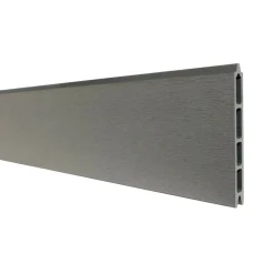 DECKLINEA - Kit clôture composite sur muret rio platine 7,5x1,8m - bois composite & aluminium - poteaux sur platines noir - brise vue