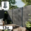 DECKLINEA - Kit clôture composite cruz ardoise 13x1,8m - bois composite & aluminium - poteaux sur platines gris - brise vue - palissade