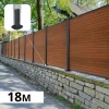 DECKLINEA - Kit clôture composite sur muret santos teck 18x1,8m - bois composite & aluminium - poteaux sur platines gris - brise vue