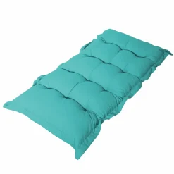 DECO ARTS - Coussin capitonné confort intérieur extérieur 120x60cm - bleu caraïbes