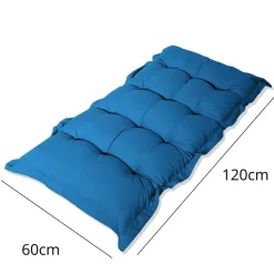 DECO ARTS - Coussin capitonné confort intérieur extérieur 120x60cm - bleu pétrole