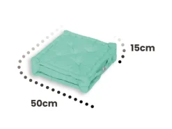 DECO ARTS - Coussin de sol lot de 2 - 50 x 50 cm vert mint