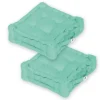 DECO ARTS - Coussin de sol lot de 2 - 40 x 40 cm vert mint