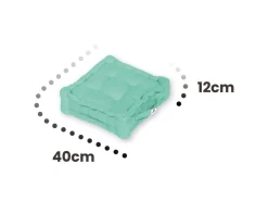 DECO ARTS - Coussin de sol lot de 2 - 40 x 40 cm vert mint