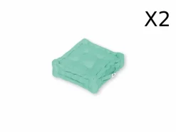 DECO ARTS - Coussin de sol lot de 2 - 40 x 40 cm vert mint