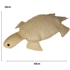 DECO ARTS - Coussin effet raphia - forme tortue - 60x20cm