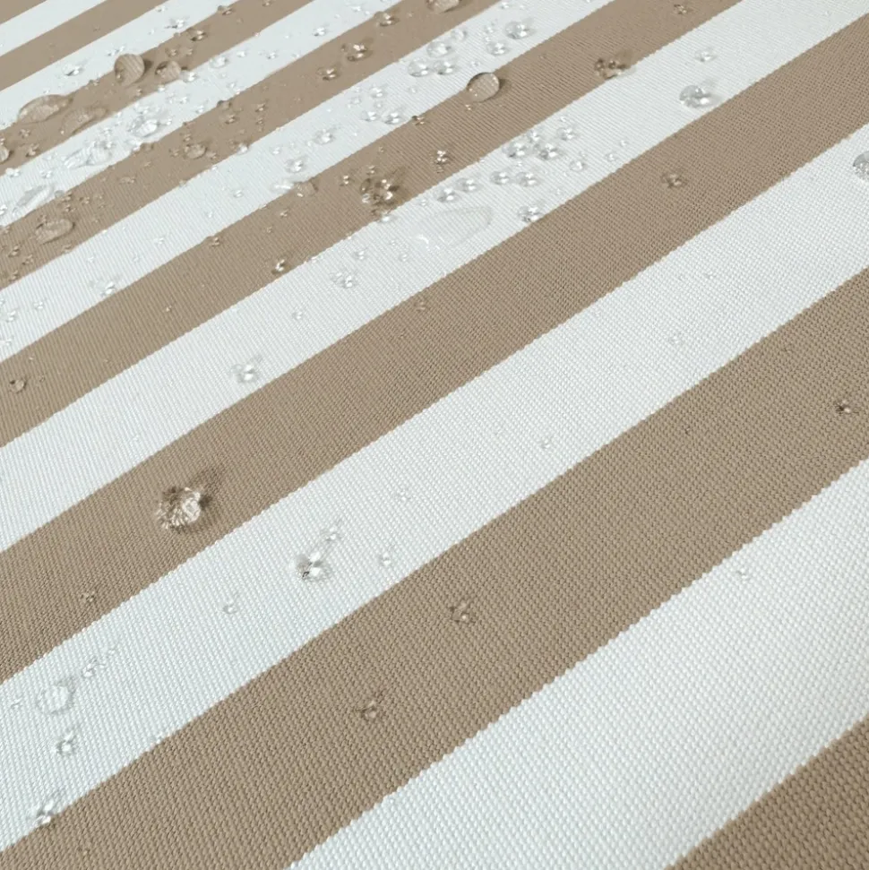 DECO ARTS - Coussins pour salon de jardin déhoussable 100x50cm - rayure beige