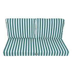 DECO ARTS - Coussins pour salon de jardin déhoussable 100x50cm - rayure vert