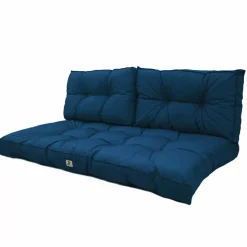 DECO ARTS - Coussins pour salon de jardin capitonné 120x60cm bleu petrole