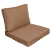 DECO ARTS - Coussins pour fauteuil effet lin déhoussable 50x50cm terracotta