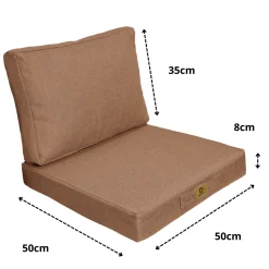 DECO ARTS - Coussins pour fauteuil effet lin déhoussable 50x50cm terracotta
