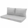 DECO ARTS - Coussins pour salon de jardin déhoussable 100x50cm gris galet