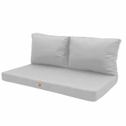 DECO ARTS - Coussins pour salon de jardin déhoussable 100x50cm gris galet