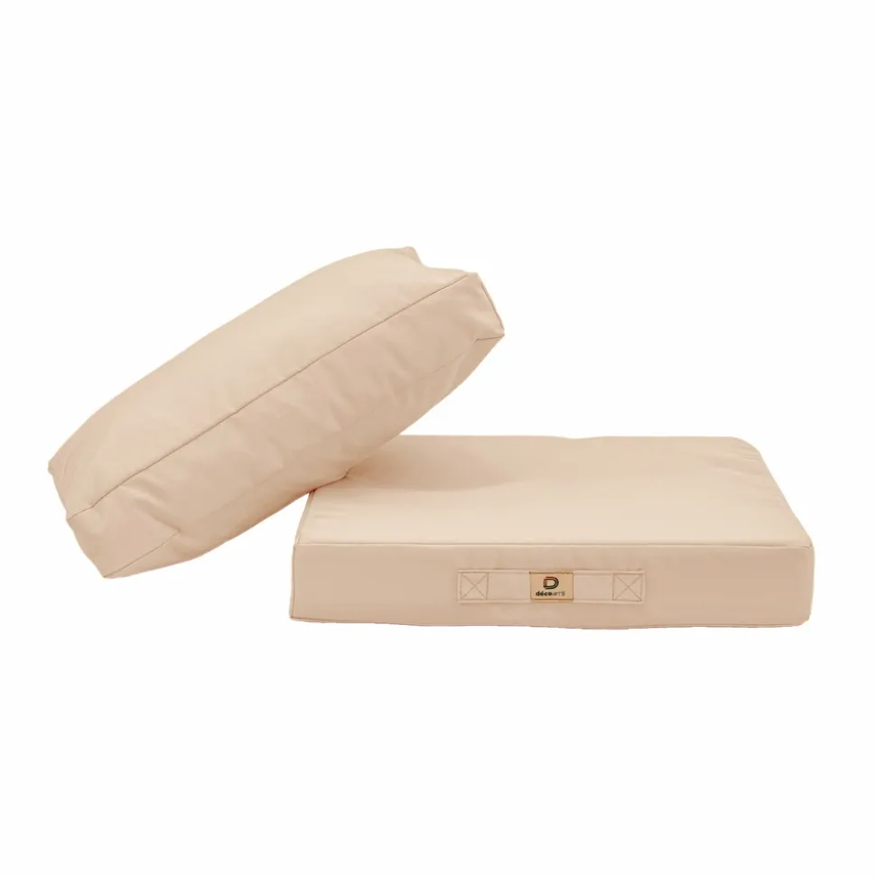 DECO ARTS - Coussins pour salon de jardin déhoussable 50x50cm beige