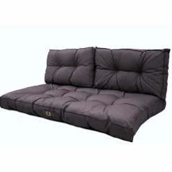 DECO ARTS - Coussins pour salon de jardin capitonné 120x60cm gris carbone
