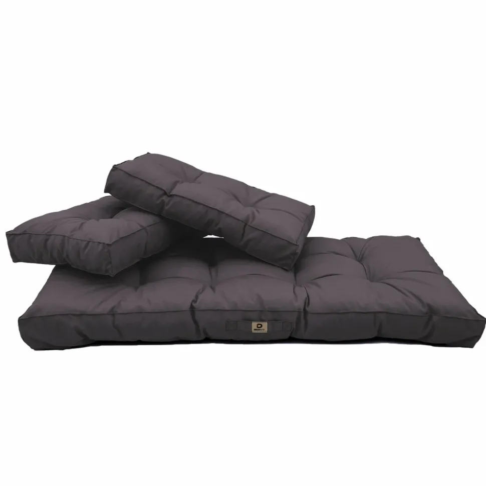 DECO ARTS - Coussins pour salon de jardin capitonné 120x60cm gris carbone