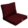DECO ARTS - Coussins pour fauteuil effet lin déhoussable 50x50cm prune