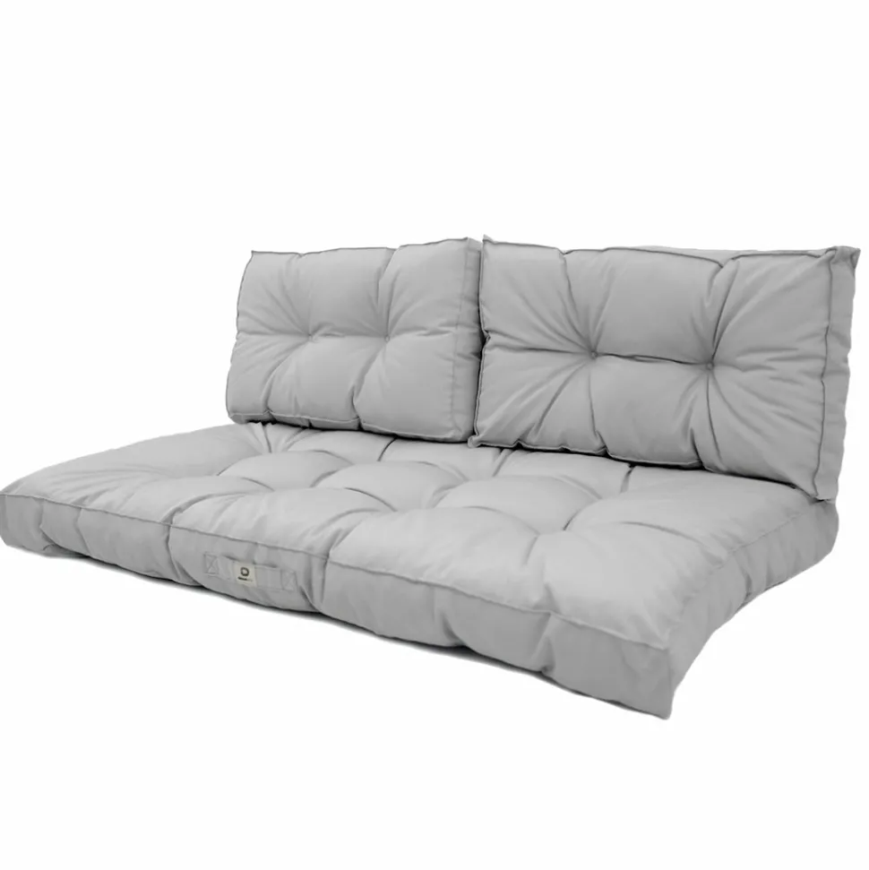 DECO ARTS - Coussins pour salon de jardin capitonné 120x60cm gris galet