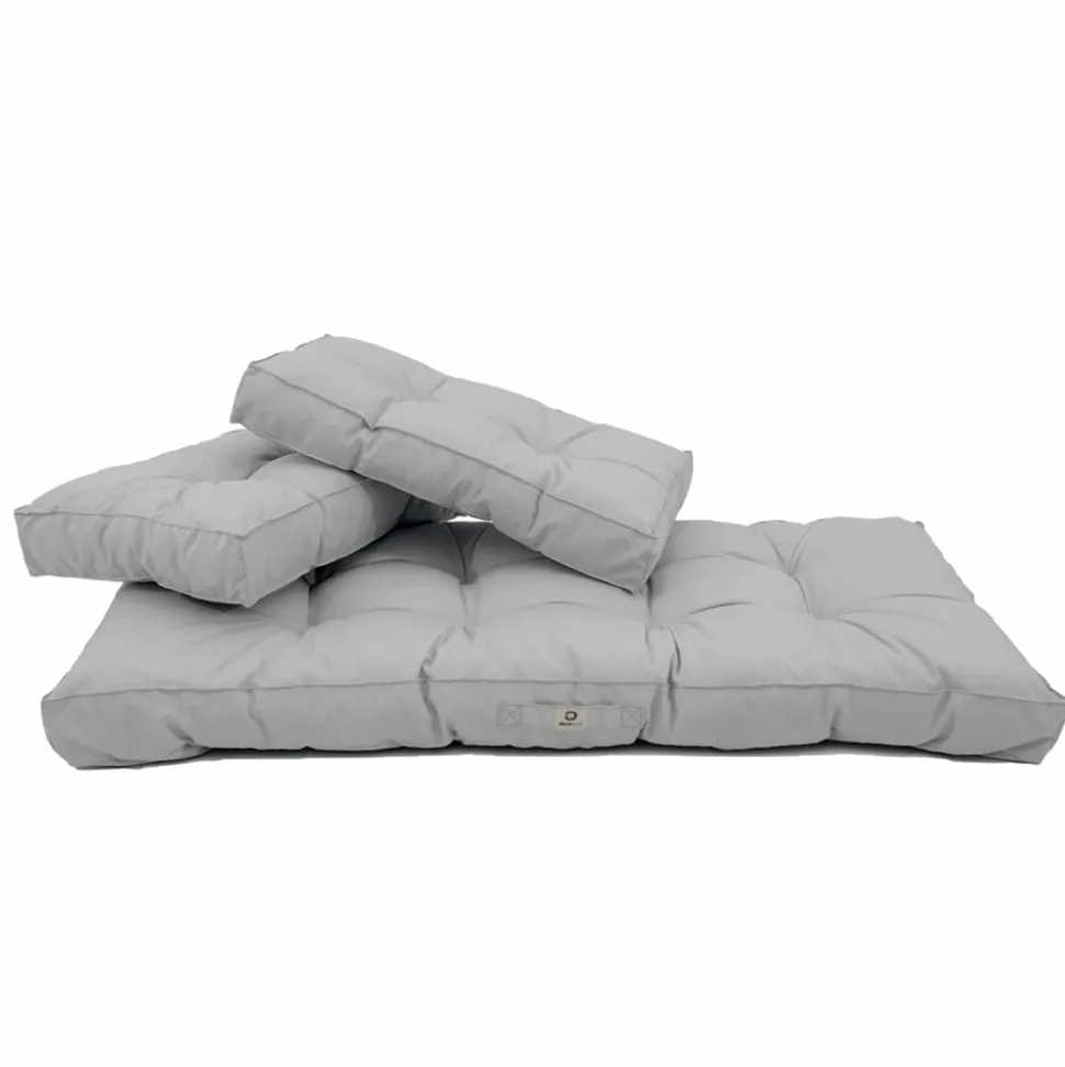 DECO ARTS - Coussins pour salon de jardin capitonné 120x60cm gris galet